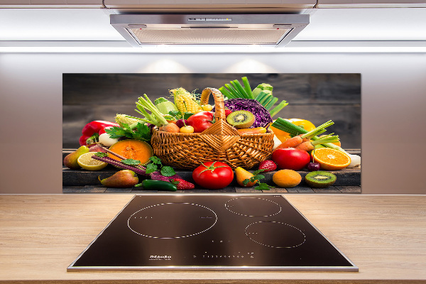 Cooker splashback Fruit vegetable basket