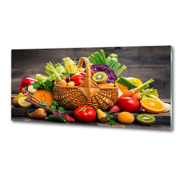 Cooker splashback Fruit vegetable basket