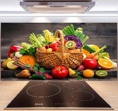 Cooker splashback Fruit vegetable basket