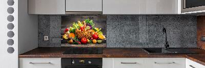 Cooker splashback Fruit vegetable basket