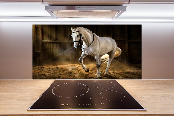 Cooker splashback White horse in the stable