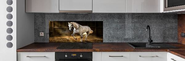 Cooker splashback White horse in the stable