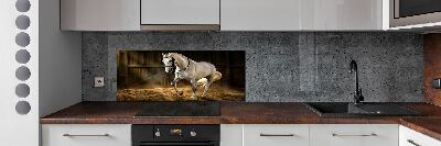 Cooker splashback White horse in the stable