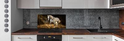 Cooker splashback White horse in the stable