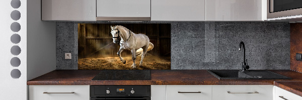 Cooker splashback White horse in the stable