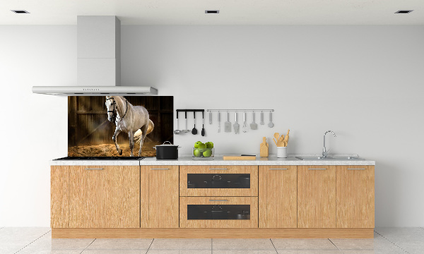 Cooker splashback White horse in the stable