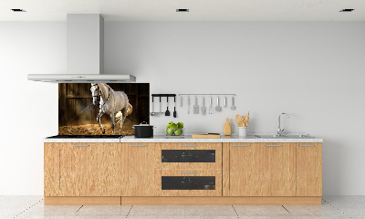 Cooker splashback White horse in the stable