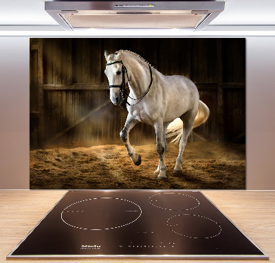 Cooker splashback White horse in the stable