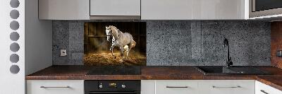 Cooker splashback White horse in the stable