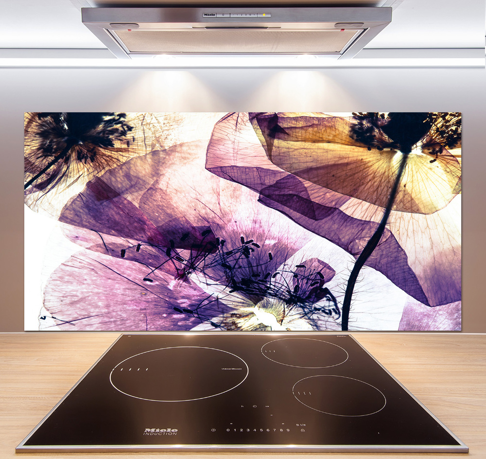 Kitchen splashback Dry poppies