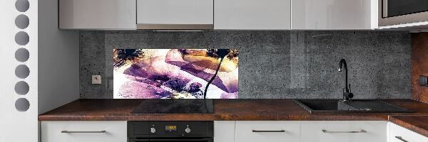 Kitchen splashback Dry poppies