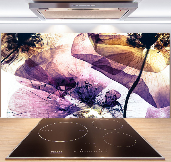 Kitchen splashback Dry poppies