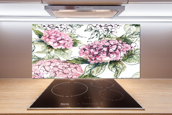 Cooker splashback Hydrangea