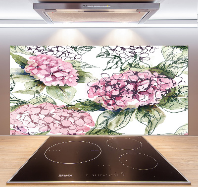 Cooker splashback Hydrangea