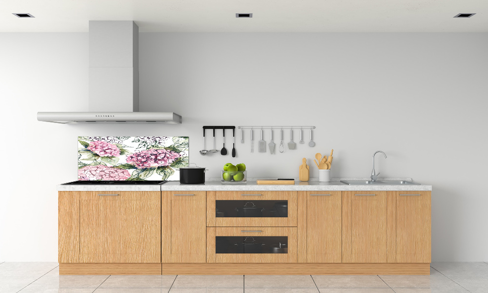 Cooker splashback Hydrangea