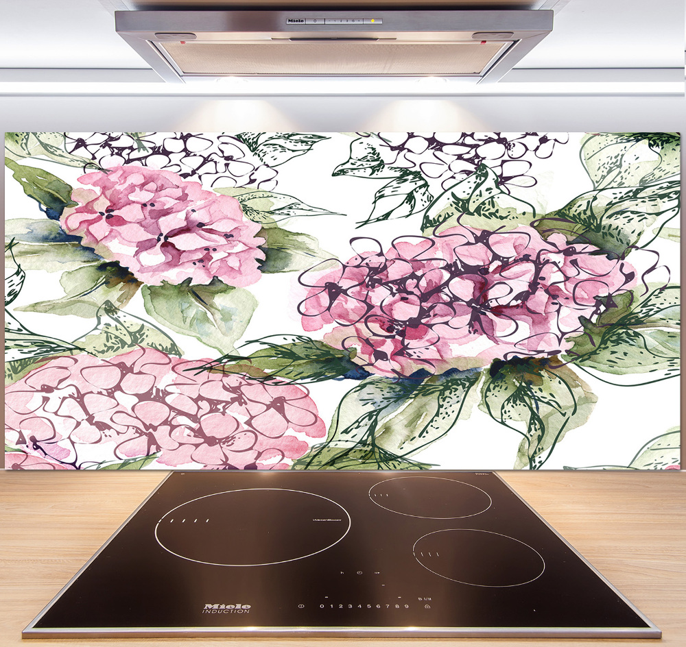 Cooker splashback Hydrangea