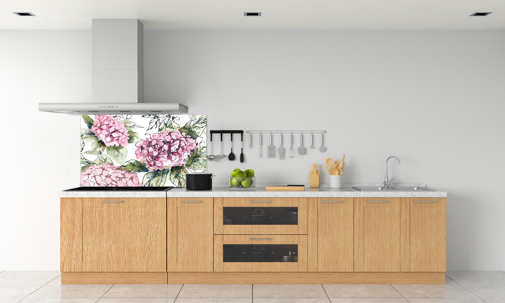 Cooker splashback Hydrangea