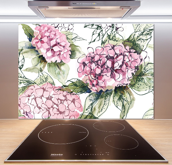 Cooker splashback Hydrangea