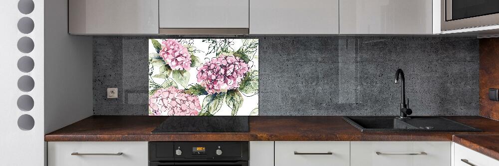 Cooker splashback Hydrangea