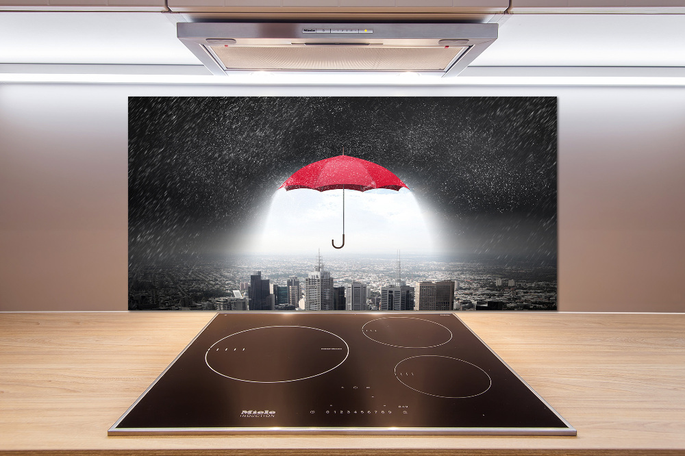 Cooker splashback Umbrella above the city