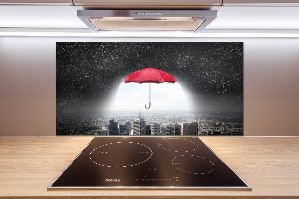 Cooker splashback Umbrella above the city