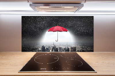 Cooker splashback Umbrella above the city