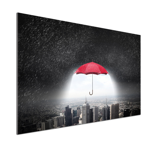 Cooker splashback Umbrella above the city