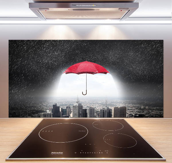 Cooker splashback Umbrella above the city