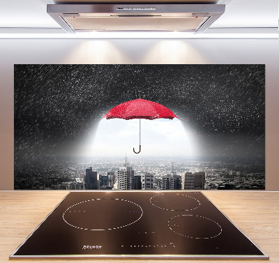 Cooker splashback Umbrella above the city