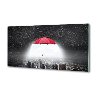 Cooker splashback Umbrella above the city