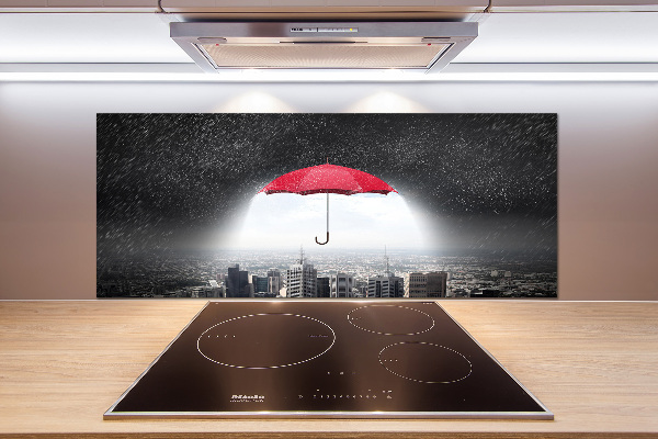 Cooker splashback Umbrella above the city