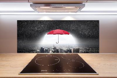 Cooker splashback Umbrella above the city