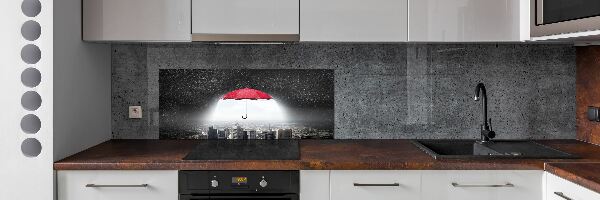 Cooker splashback Umbrella above the city