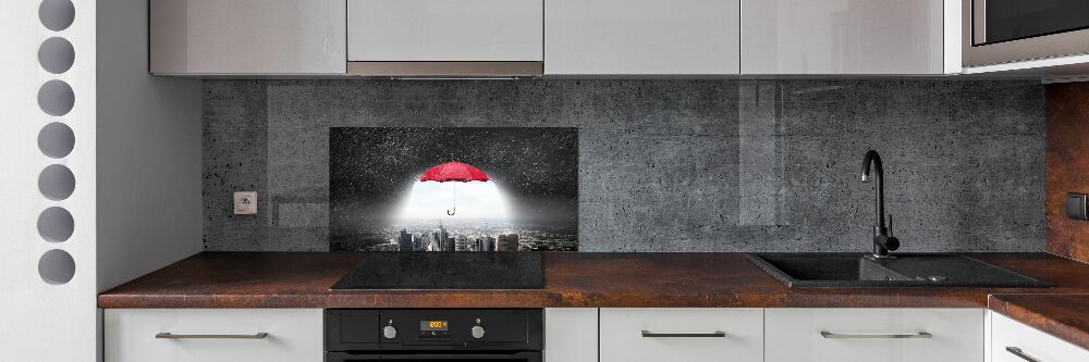 Cooker splashback Umbrella above the city