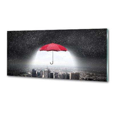 Cooker splashback Umbrella above the city