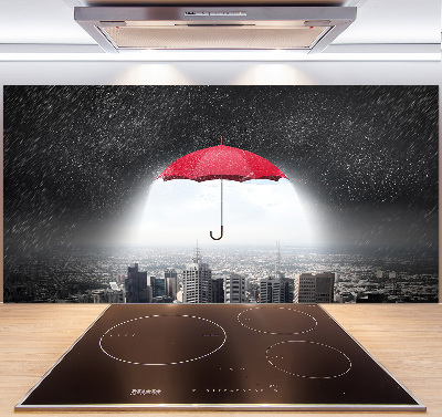 Cooker splashback Umbrella above the city