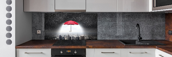 Cooker splashback Umbrella above the city