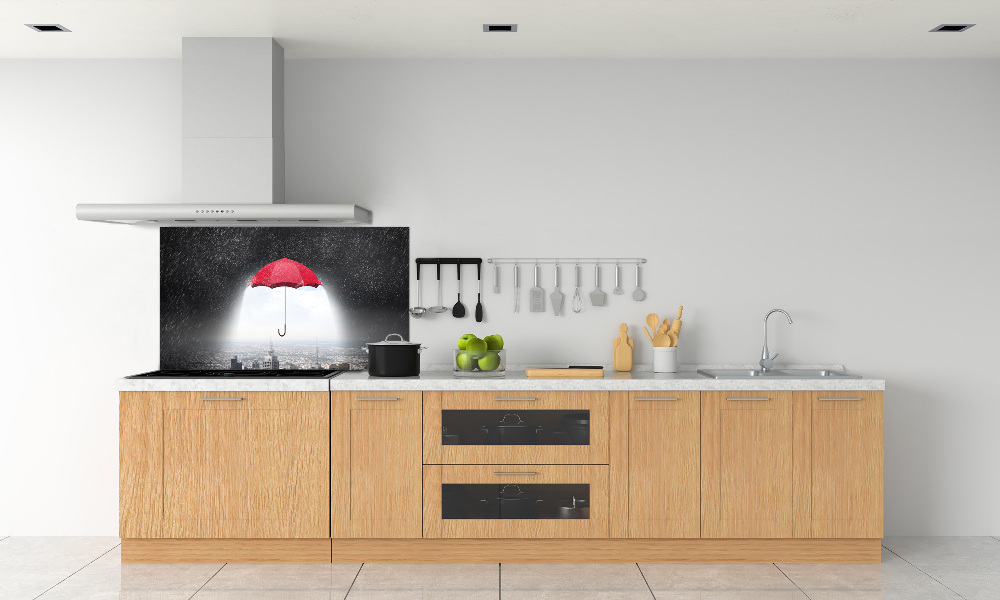 Cooker splashback Umbrella above the city