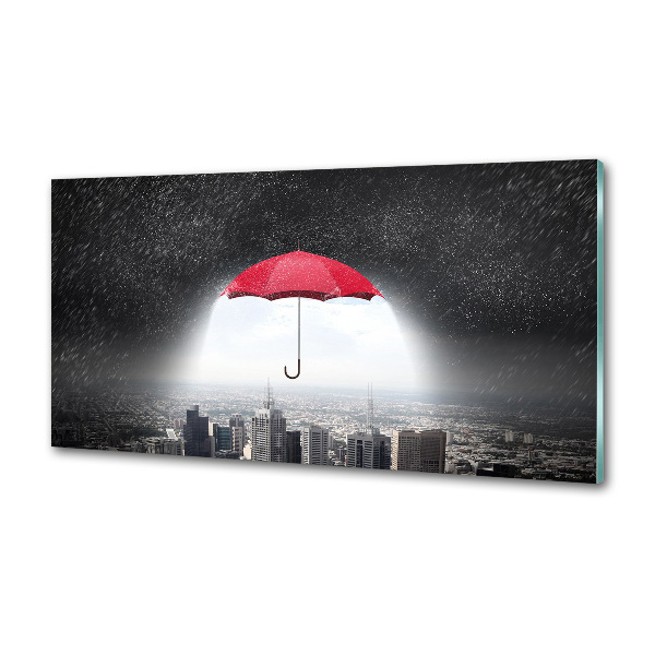 Cooker splashback Umbrella above the city