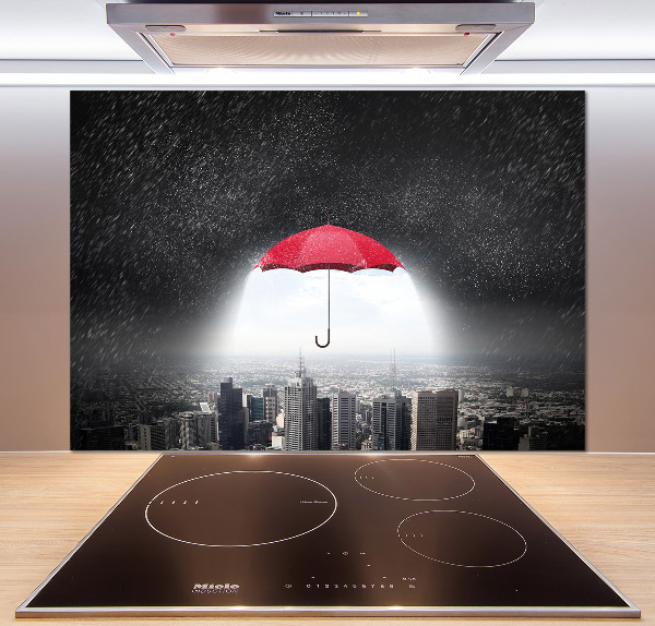 Cooker splashback Umbrella above the city