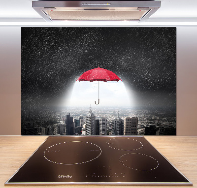 Cooker splashback Umbrella above the city