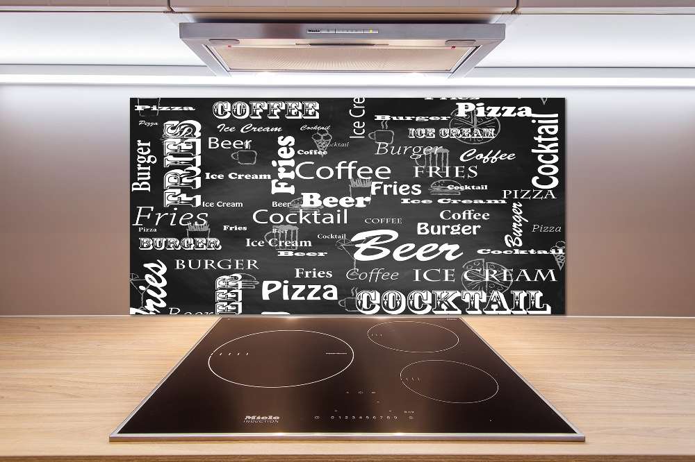 Cooker splashback Menu in the restaurant