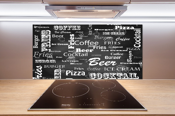 Cooker splashback Menu in the restaurant