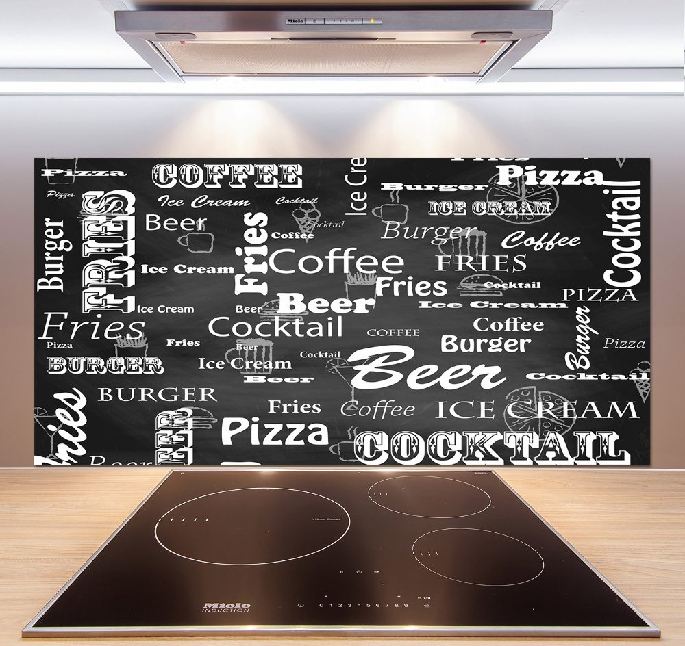 Cooker splashback Menu in the restaurant