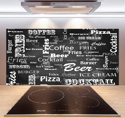 Cooker splashback Menu in the restaurant