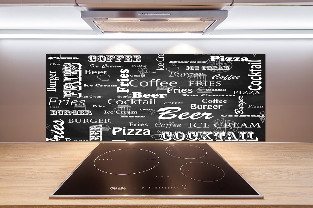 Cooker splashback Menu in the restaurant