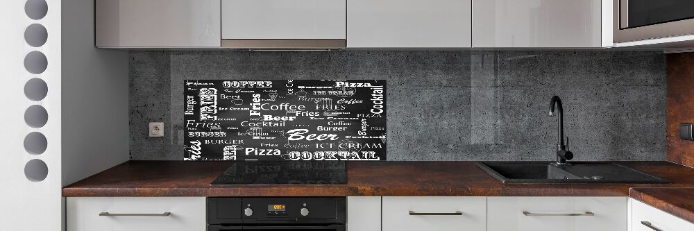 Cooker splashback Menu in the restaurant