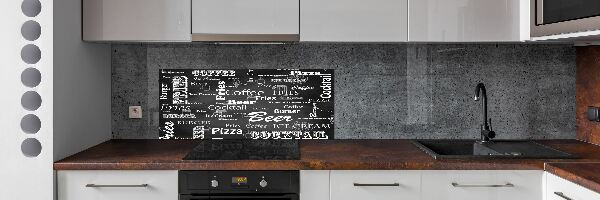 Cooker splashback Menu in the restaurant