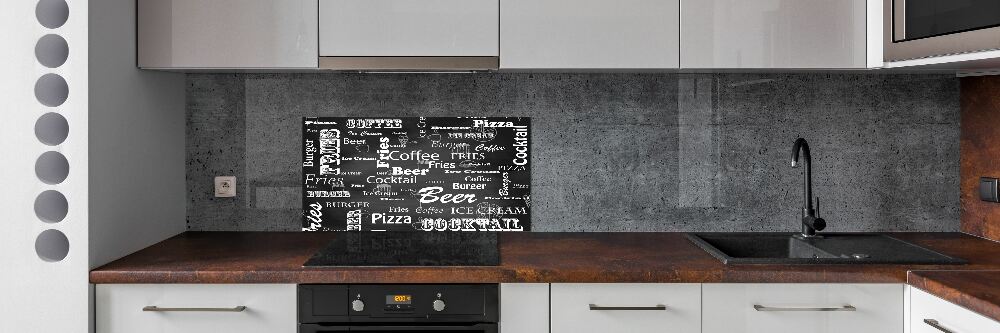 Cooker splashback Menu in the restaurant