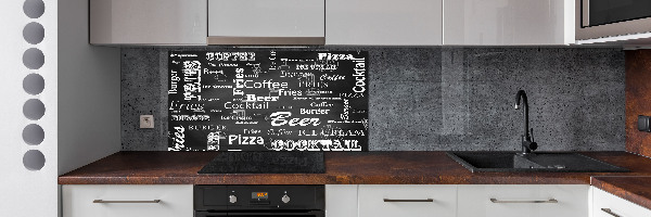 Cooker splashback Menu in the restaurant